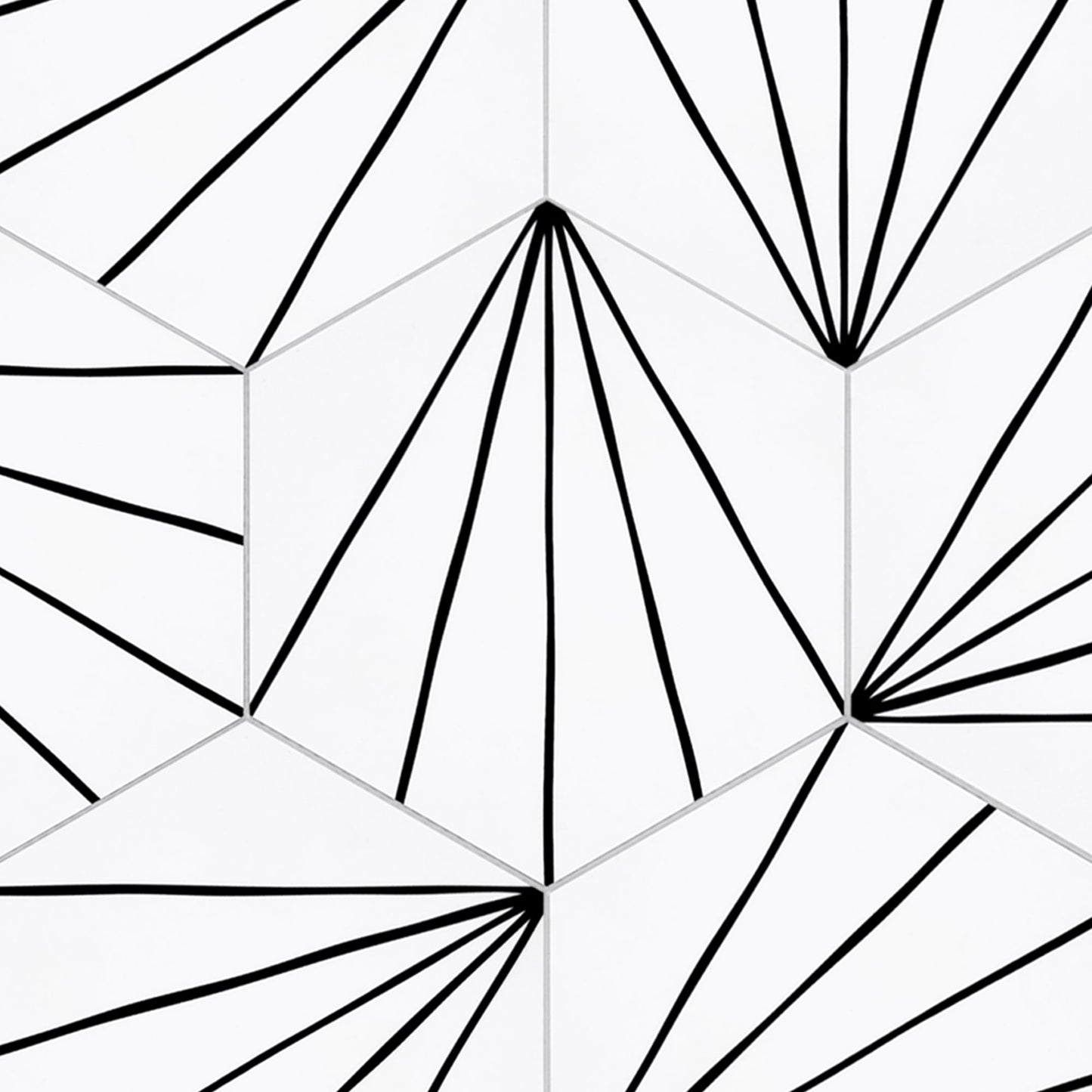 SUNWINGS Art Deco White 6-in x 7-in Matte Composite Hexagon Peel and stick Mosaic Wall Tile product image