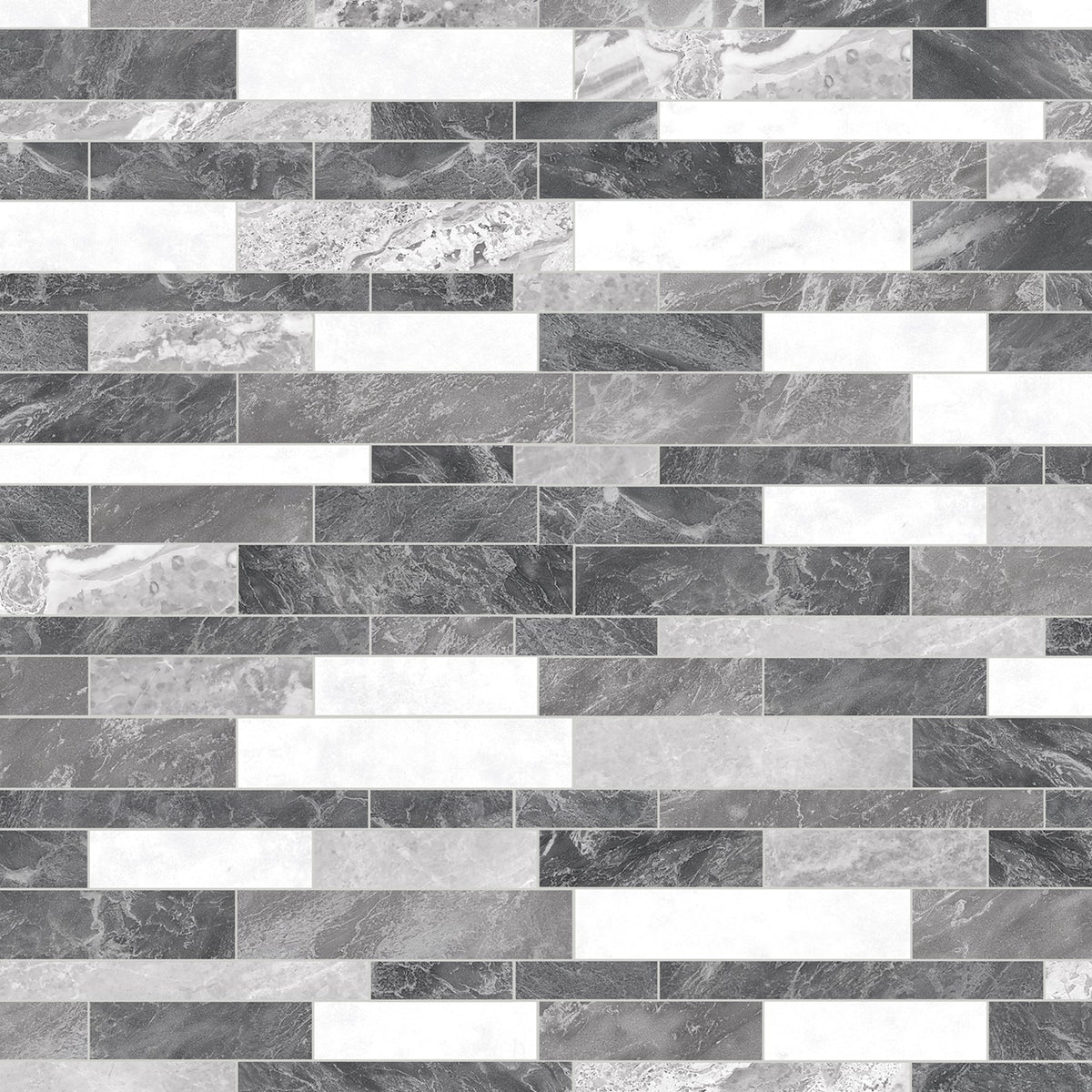 SUNWINGS Gray Mixed 11-in x 11-in Matte Composite Handcrafted look Peel and stick Mosaic Wall Tile product image