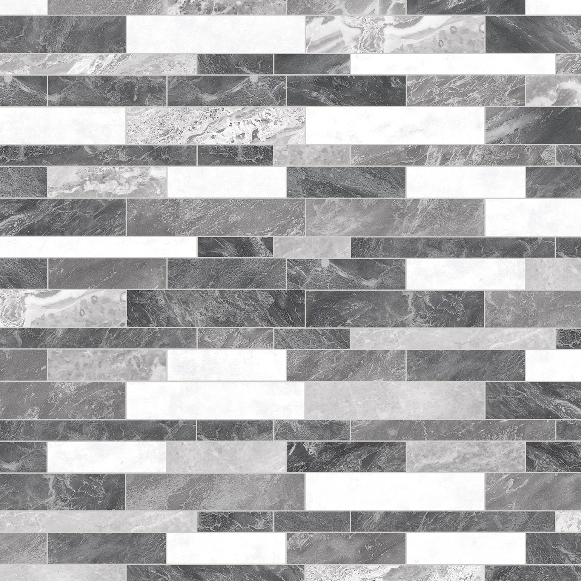 SUNWINGS Gray Mixed 11-in x 11-in Matte Composite Handcrafted look Peel and stick Mosaic Wall Tile product image