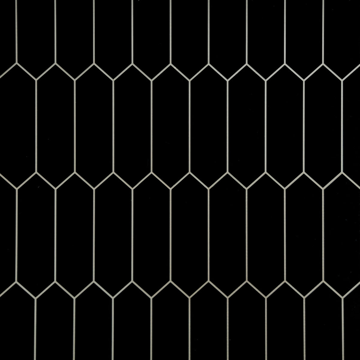 SUNWINGS Picket Black 11-in x 12-in Matte Composite Hexagon Peel and stick Mosaic Wall Tile product image