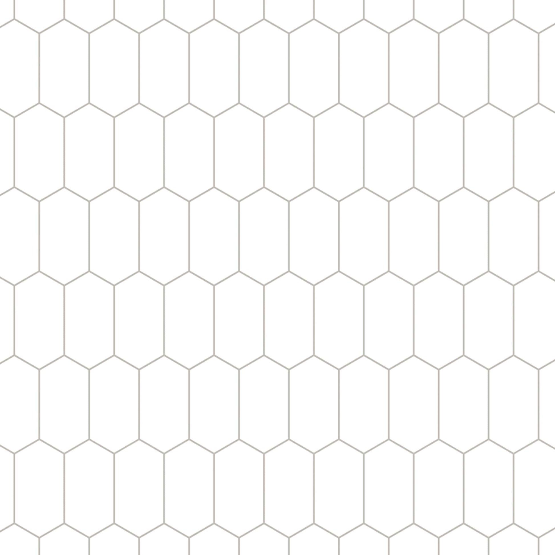 SUNWINGS Small Picket Pure White 11-in x 12-in Matte Composite Hexagon Peel and stick Mosaic Wall Tile product image