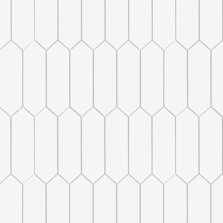 SUNWINGS Picket White 11-in x 12-in Matte Composite Hexagon Peel and stick Mosaic Wall Tile product image