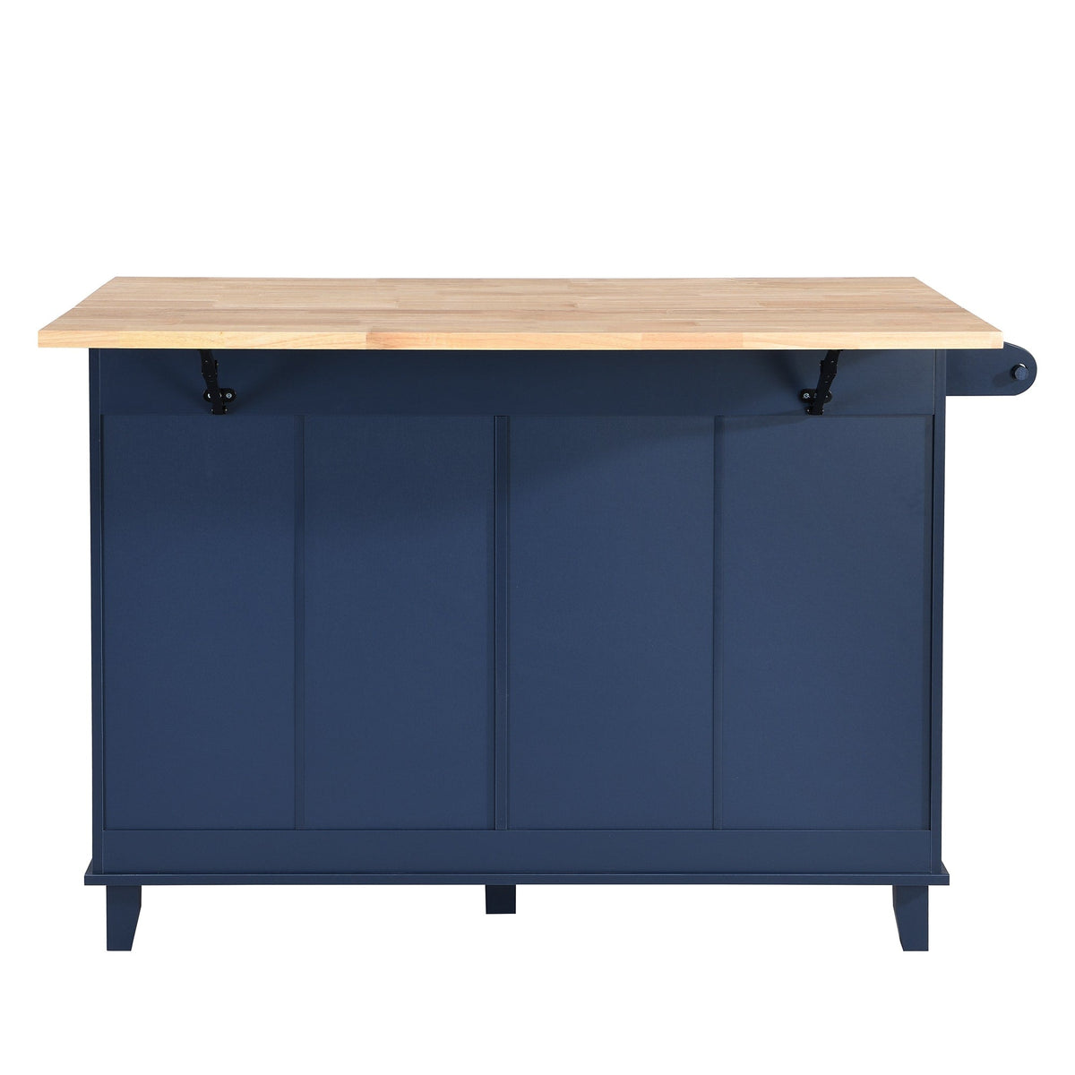 BABOOM Blue Wood Base with Wood Top Kitchen Island (29.5-in x 50.3-in x 36.6-in)