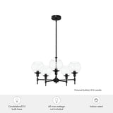 Hunter Xidane 5-Light Matte Black Mid-century Chandelier