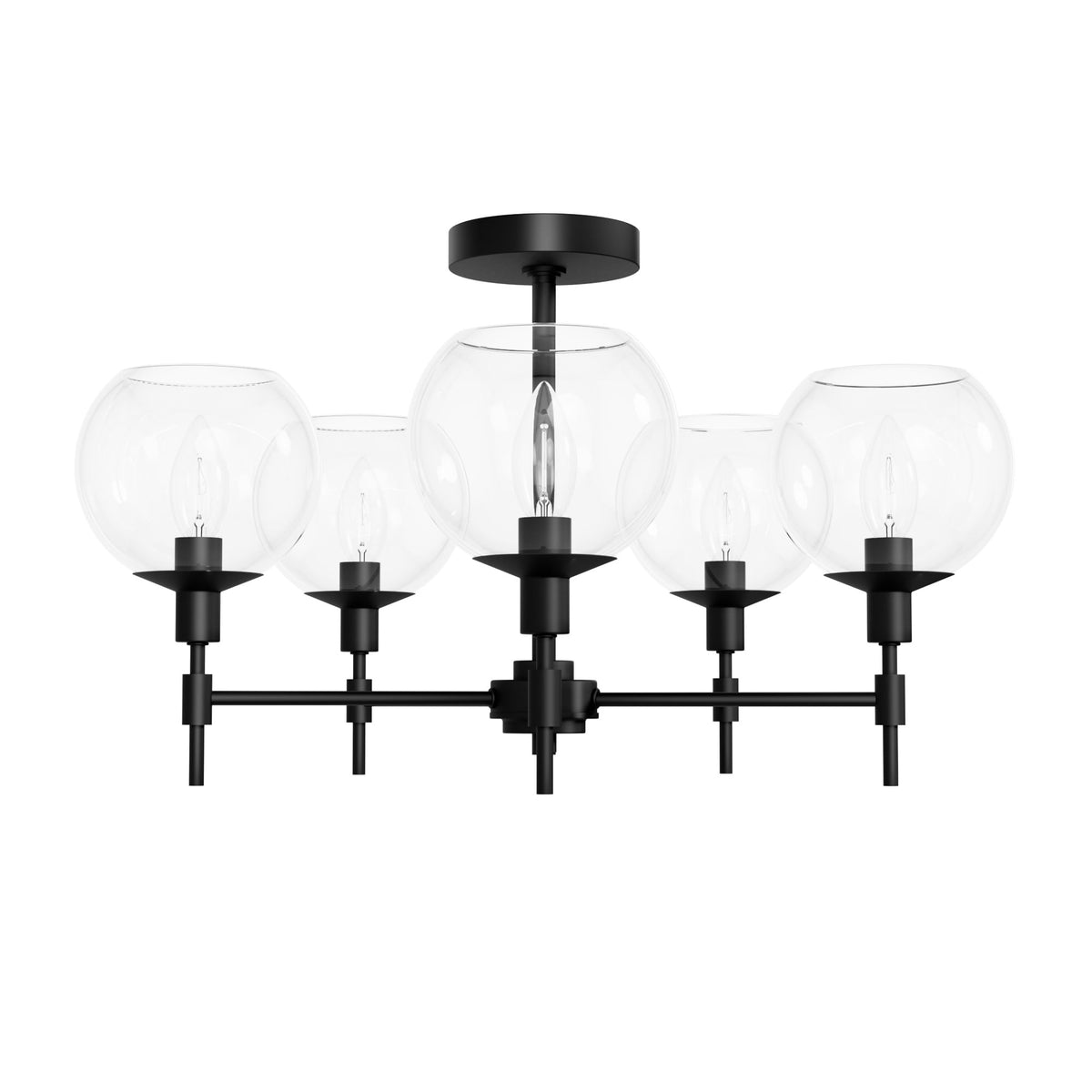 Hunter Xidane 5-Light Matte Black Mid-century Chandelier