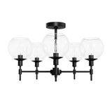 Hunter Xidane 5-Light Matte Black Mid-century Chandelier