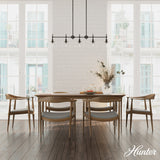 Hunter Xidane 5-Light Matte Black Mid-century Chandelier