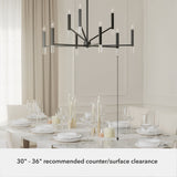 Hunter Sunjai 9-Light Matte Black Traditional Crystal Chandelier