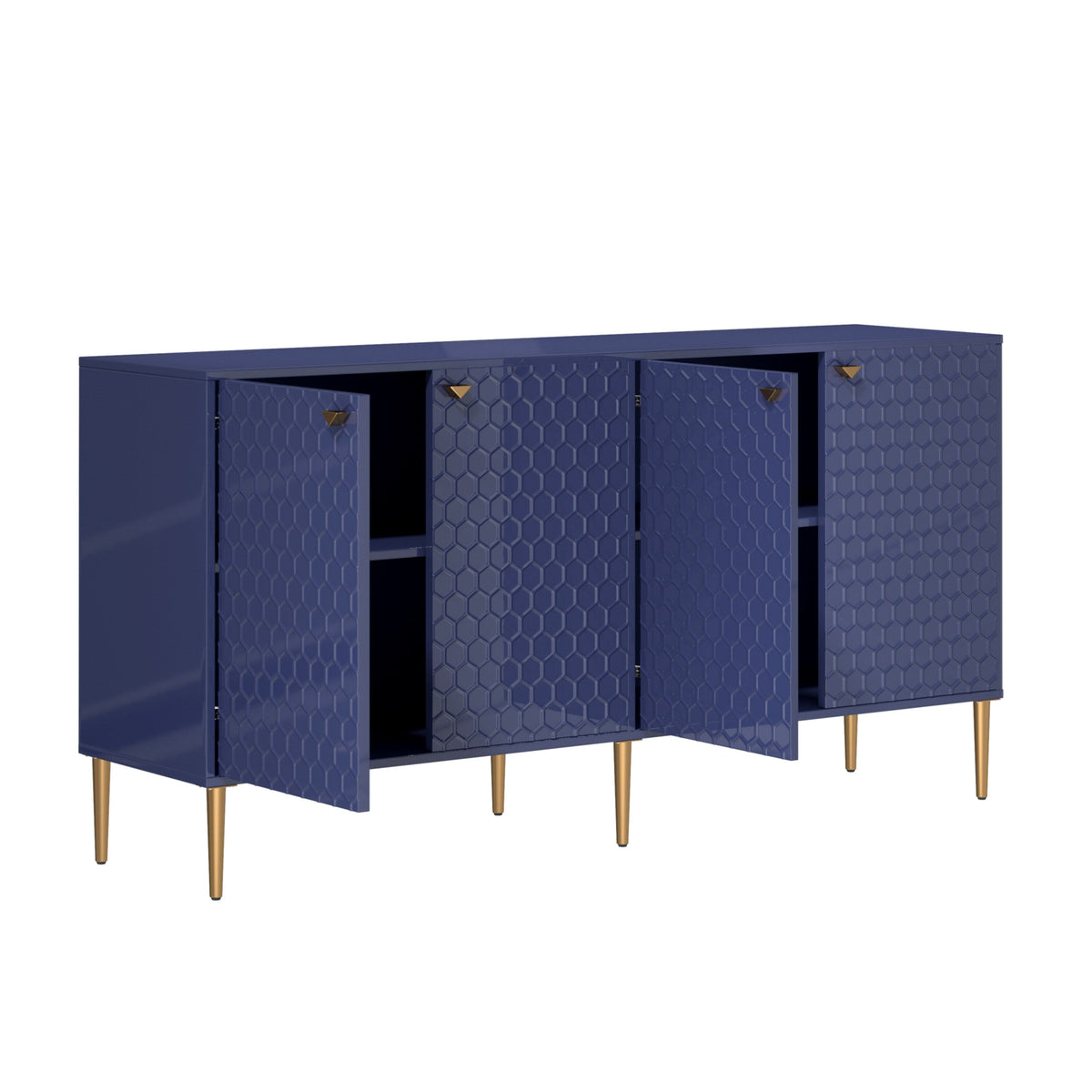 Clihome 15.75-in W x 31.25-in H Mdf Navy Freestanding Utility Storage Cabinet