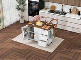 Runesay White Mdf Base with Mdf Wood Top Rolling Kitchen Island (28.75-in x 54.5-in x 36.5-in)