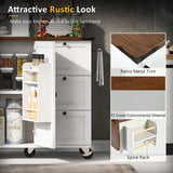 Runesay White Mdf Base with Mdf Wood Top Rolling Kitchen Island (28.75-in x 54.5-in x 36.5-in)