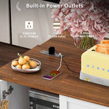 Runesay White Mdf Base with Mdf Wood Top Rolling Kitchen Island (28.75-in x 54.5-in x 36.5-in)