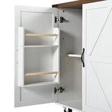 Runesay White Mdf Base with Mdf Wood Top Rolling Kitchen Island (28.75-in x 54.5-in x 36.5-in)