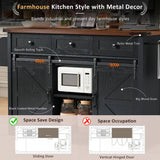 Runesay Black Mdf Base with Mdf Wood Top Rolling Kitchen Island (28.75-in x 53.75-in x 36.5-in)