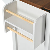 Runesay White Mdf Base with Mdf Wood Top Rolling Kitchen Island (28.75-in x 53.5-in x 36.5-in)