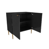 Clihome 15.75-in W x 31-in H Mdf Black Freestanding Utility Storage Cabinet