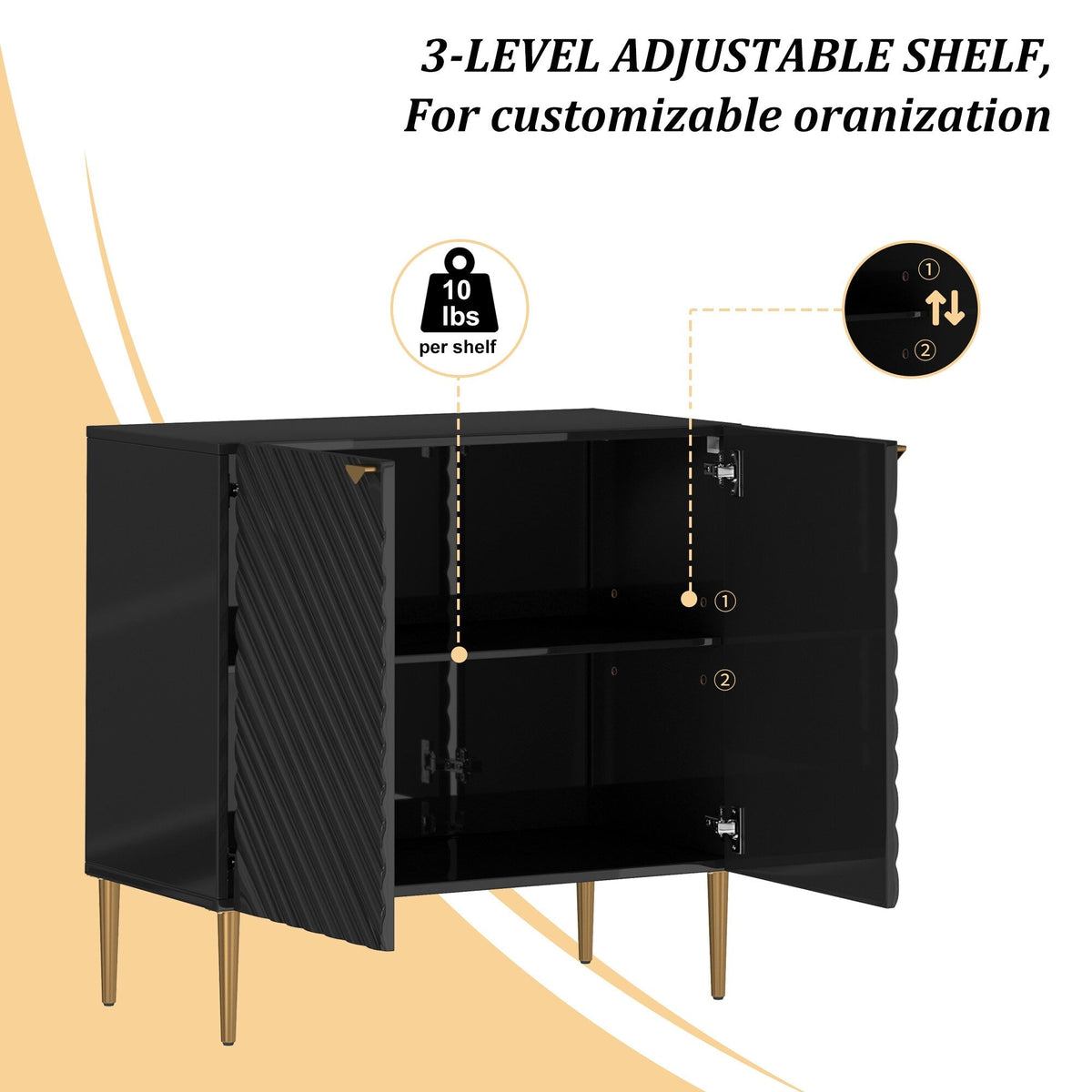 Clihome 15.75-in W x 31-in H Mdf Black Freestanding Utility Storage Cabinet