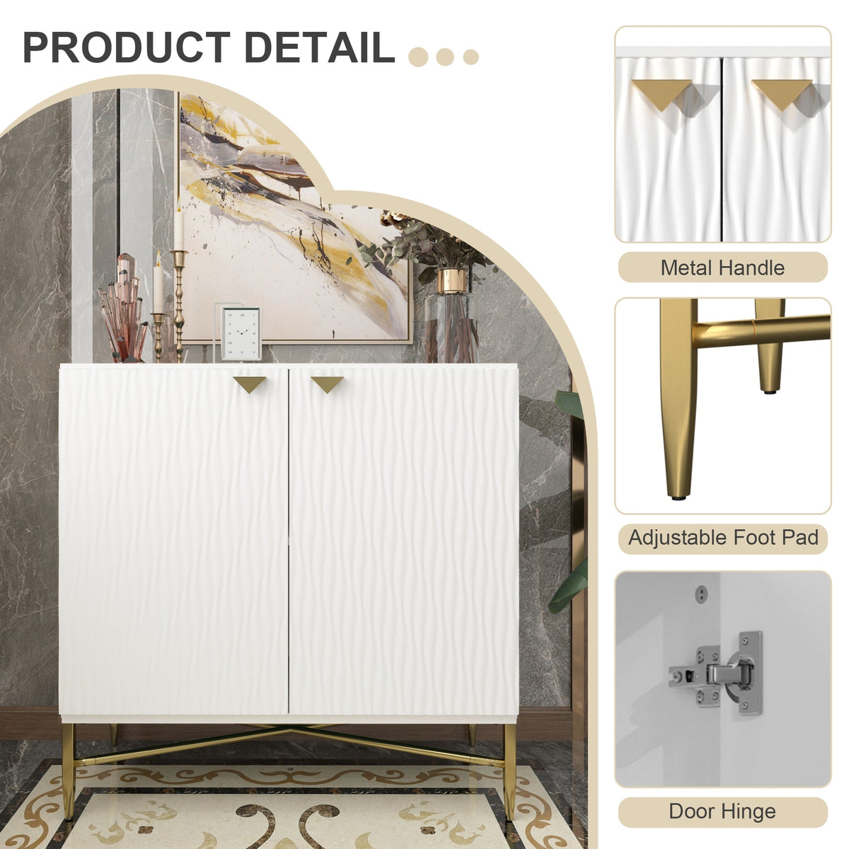 Clihome 15.75-in W x 32.87-in H Mdf White Freestanding Utility Storage Cabinet