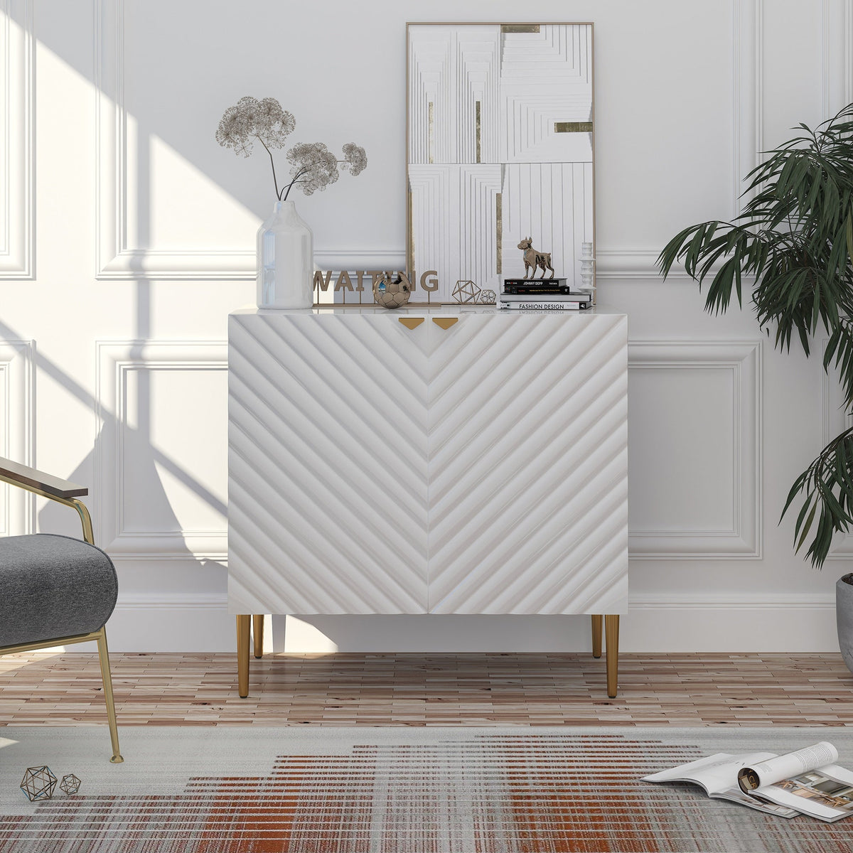 Clihome 15.75-in W x 31-in H Mdf White Freestanding Utility Storage Cabinet