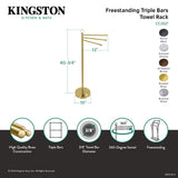 Elements of Design Vintage Chrome Freestanding Triple Towel Rack (40.75-in H, 13-in L, 10-in Base)