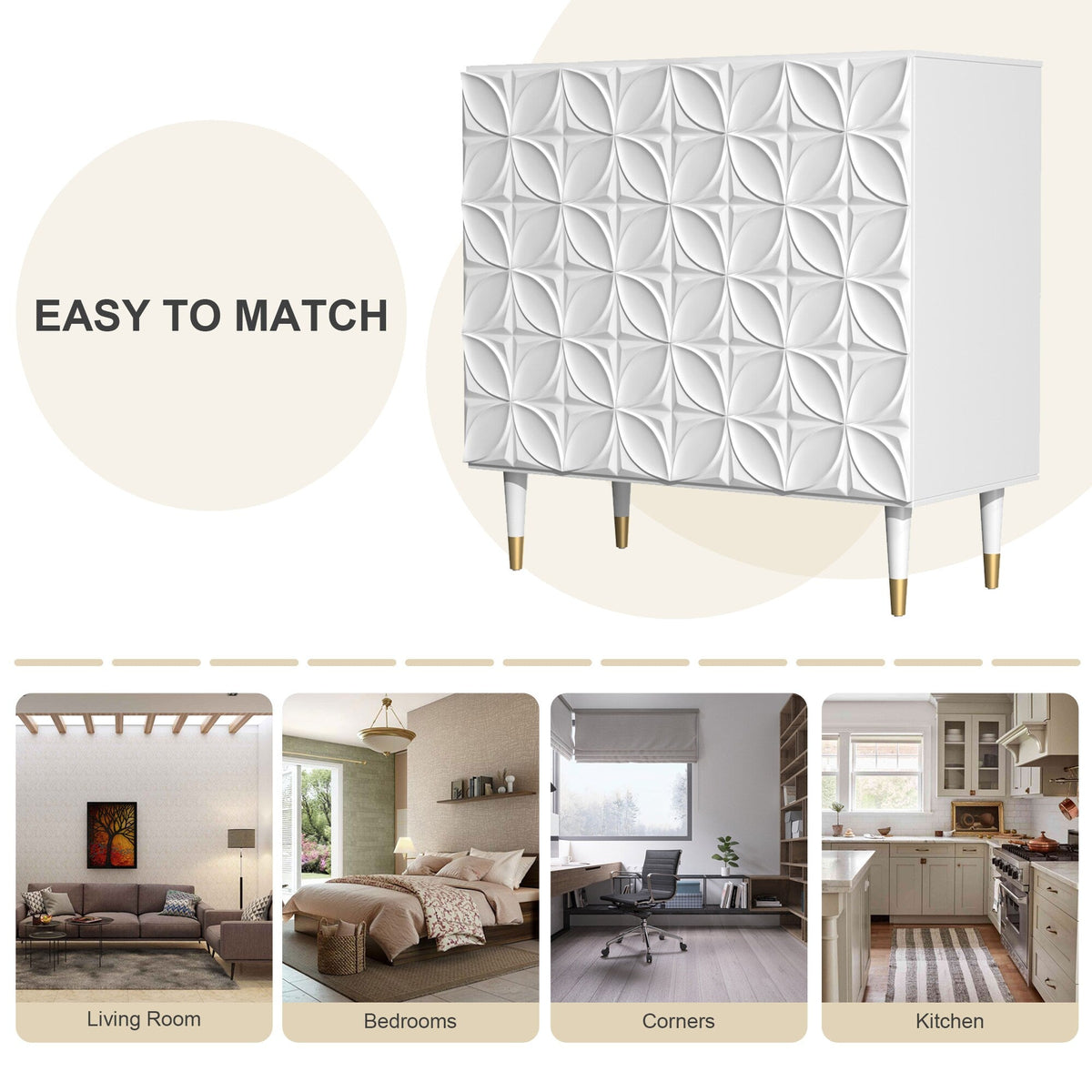 Clihome 15.75-in W x 31-in H Mdf White Freestanding Utility Storage Cabinet