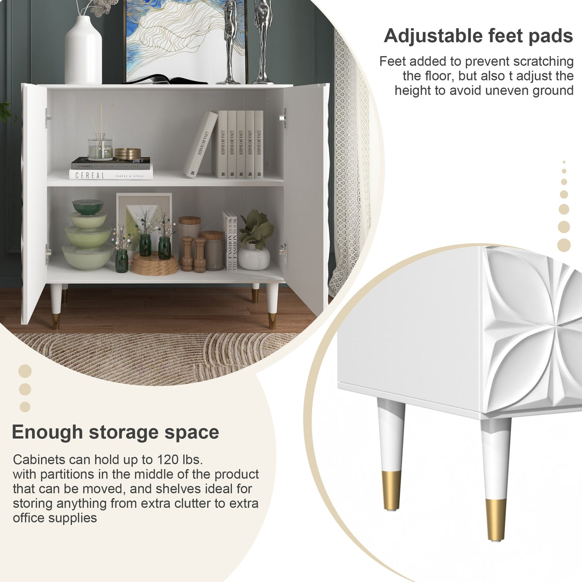 Clihome 15.75-in W x 31-in H Mdf White Freestanding Utility Storage Cabinet