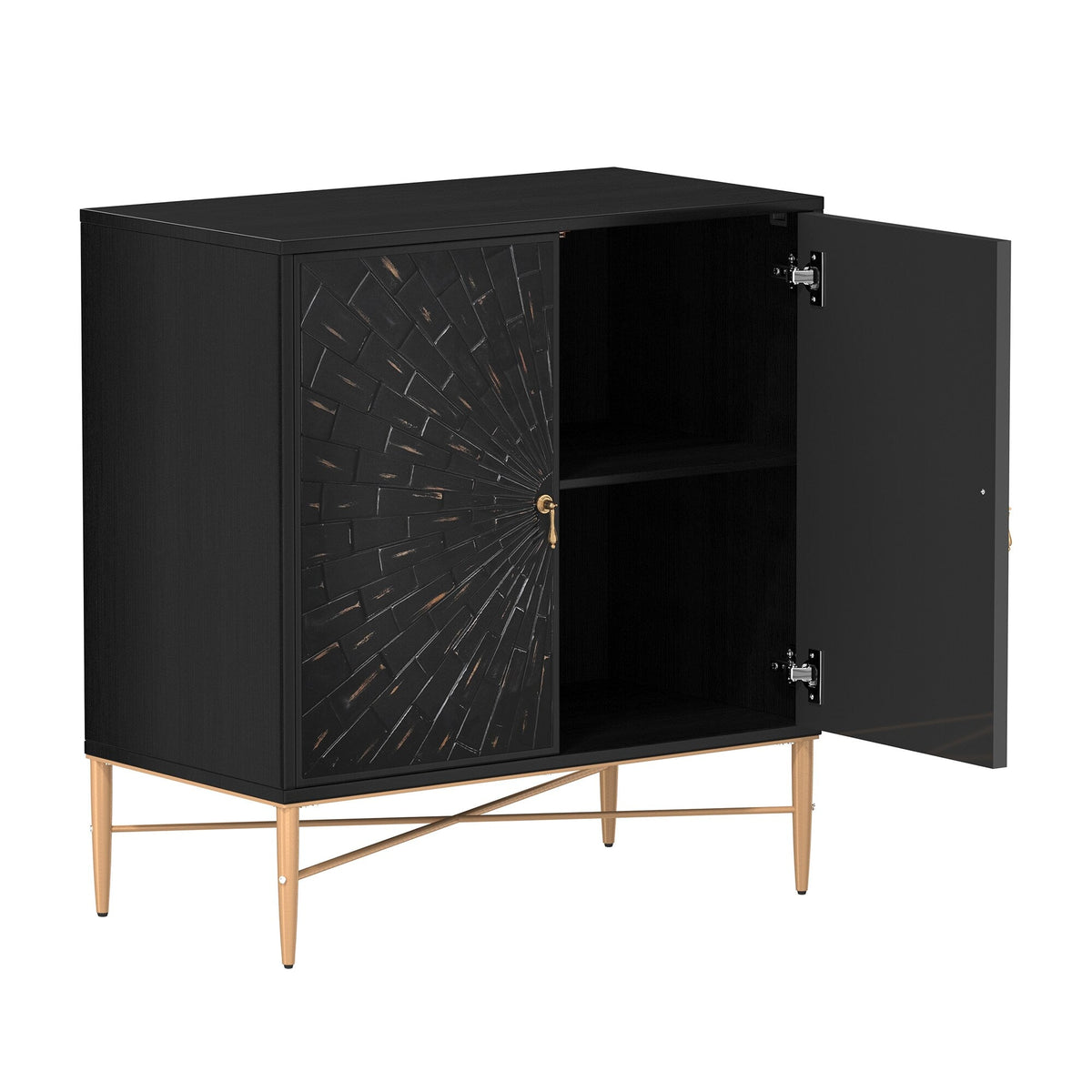 Clihome 15.75-in W x 31.63-in H Mdf Black Freestanding Utility Storage Cabinet
