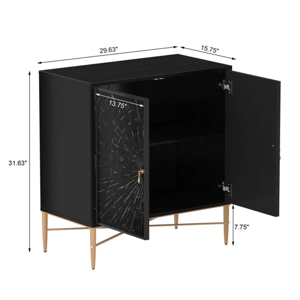 Clihome 15.75-in W x 31.63-in H Mdf Black Freestanding Utility Storage Cabinet