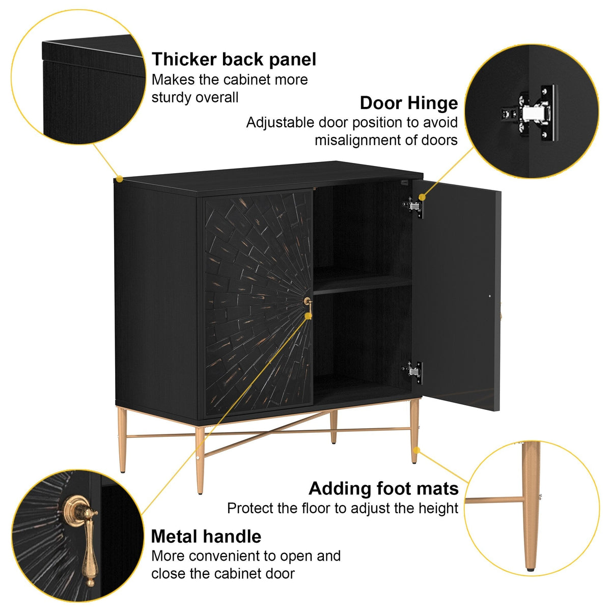 Clihome 15.75-in W x 31.63-in H Mdf Black Freestanding Utility Storage Cabinet