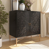 Clihome 15.75-in W x 31.63-in H Mdf Black Freestanding Utility Storage Cabinet
