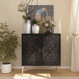Clihome 15.75-in W x 31.63-in H Mdf Black Freestanding Utility Storage Cabinet