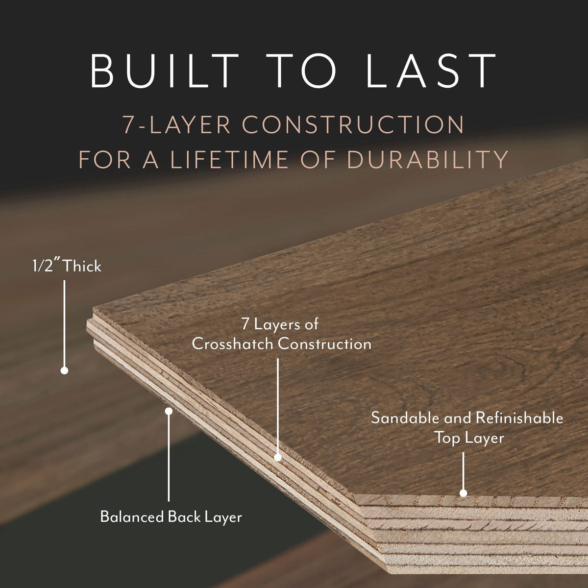 Element Flooring Sahara Lunar Surface Hickory 7-1/2-in W x 1/2-in T x 74-51/64-in Wirebrushed Engineered Hardwood Flooring (31.09-sq ft / Carton)