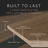 Element Flooring Sahara Lunar Surface Hickory 7-1/2-in W x 1/2-in T x 74-51/64-in Wirebrushed Engineered Hardwood Flooring (31.09-sq ft / Carton)