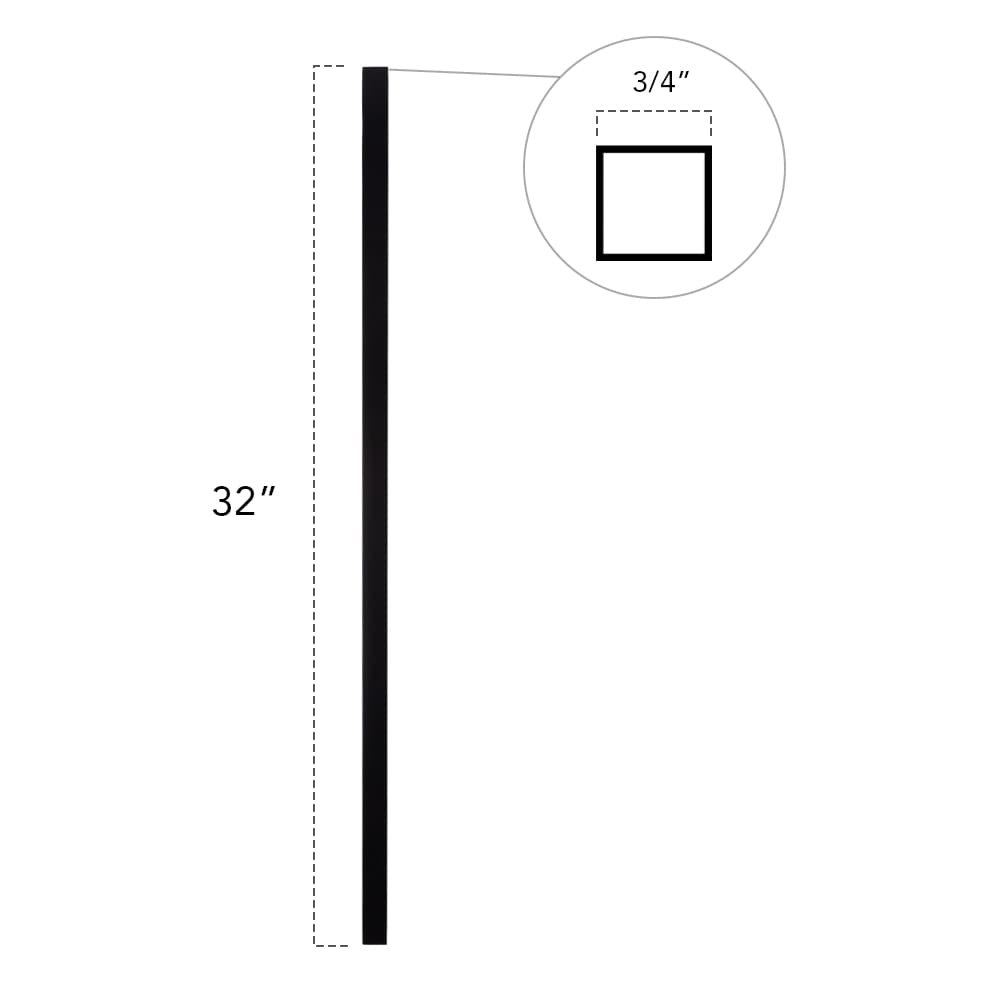 Deckorators 3/4-in x 32-in Black Aluminum Square Deck Baluster (10-Pack)