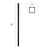 Deckorators 3/4-in x 32-in Black Aluminum Square Deck Baluster (10-Pack)