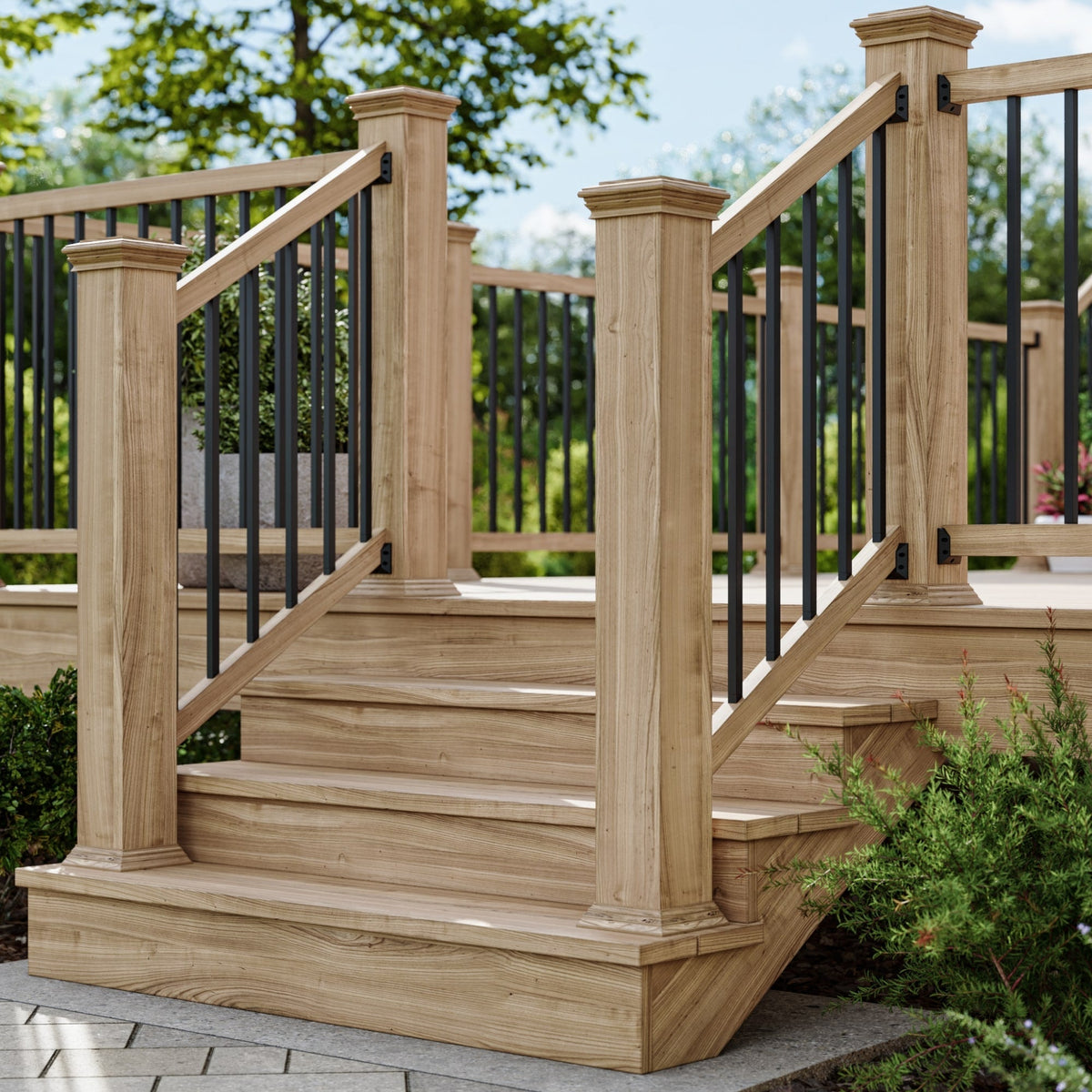 Deckorators 3/4-in x 32-in Black Aluminum Square Deck Baluster (10-Pack)