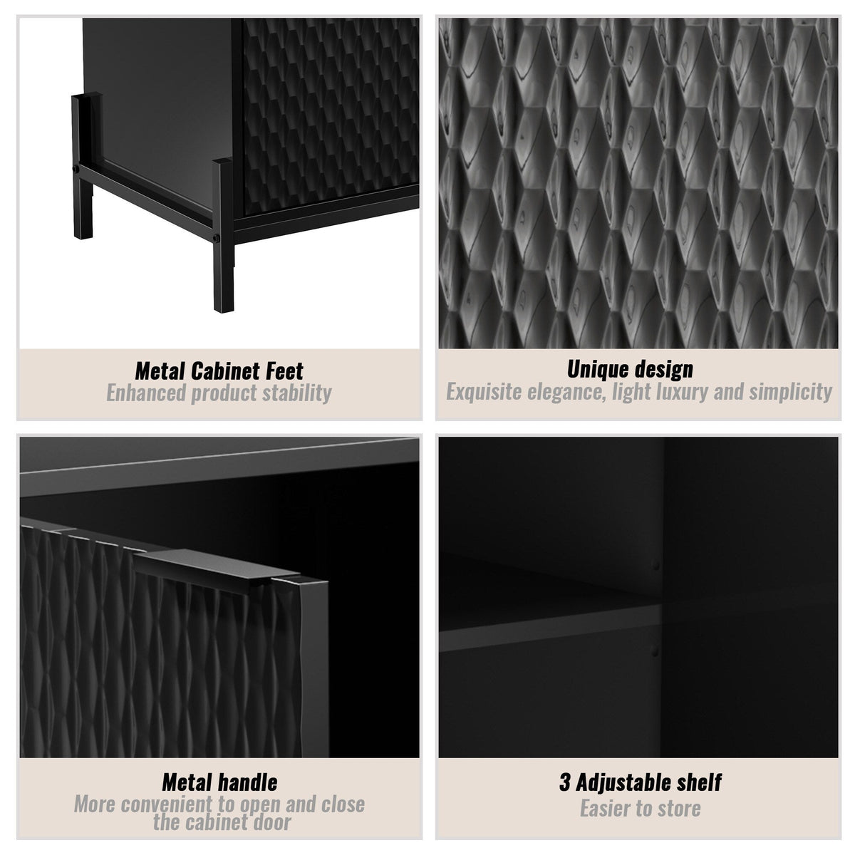 Clihome 15.67-in W x 31.5-in H Mdf Black Freestanding Utility Storage Cabinet