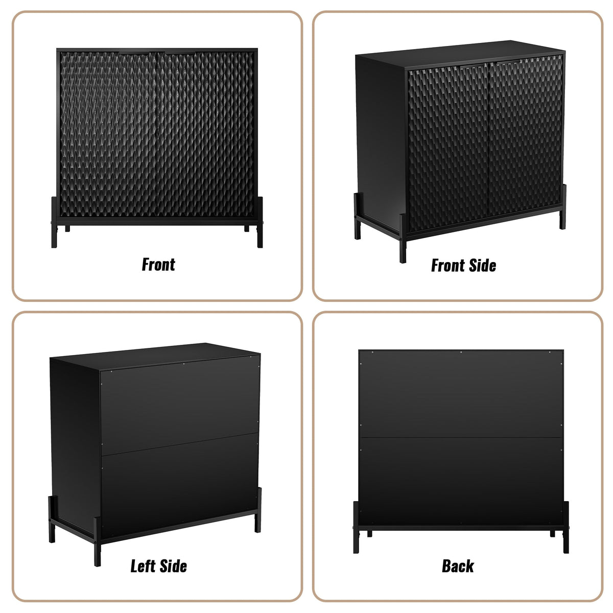 Clihome 15.67-in W x 31.5-in H Mdf Black Freestanding Utility Storage Cabinet