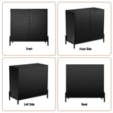 Clihome 15.67-in W x 31.5-in H Mdf Black Freestanding Utility Storage Cabinet