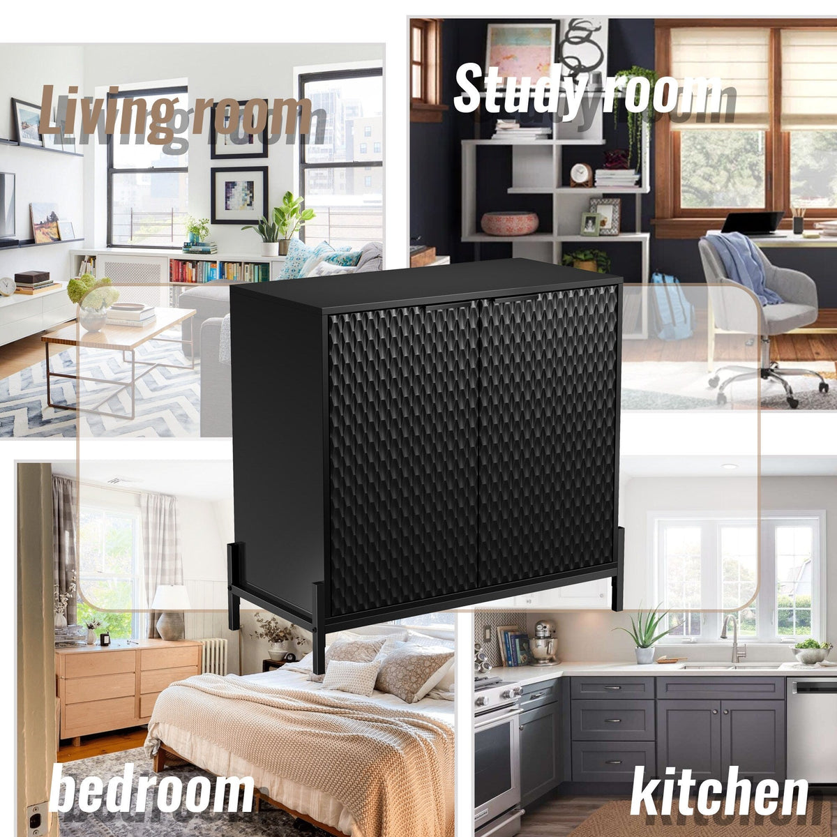 Clihome 15.67-in W x 31.5-in H Mdf Black Freestanding Utility Storage Cabinet