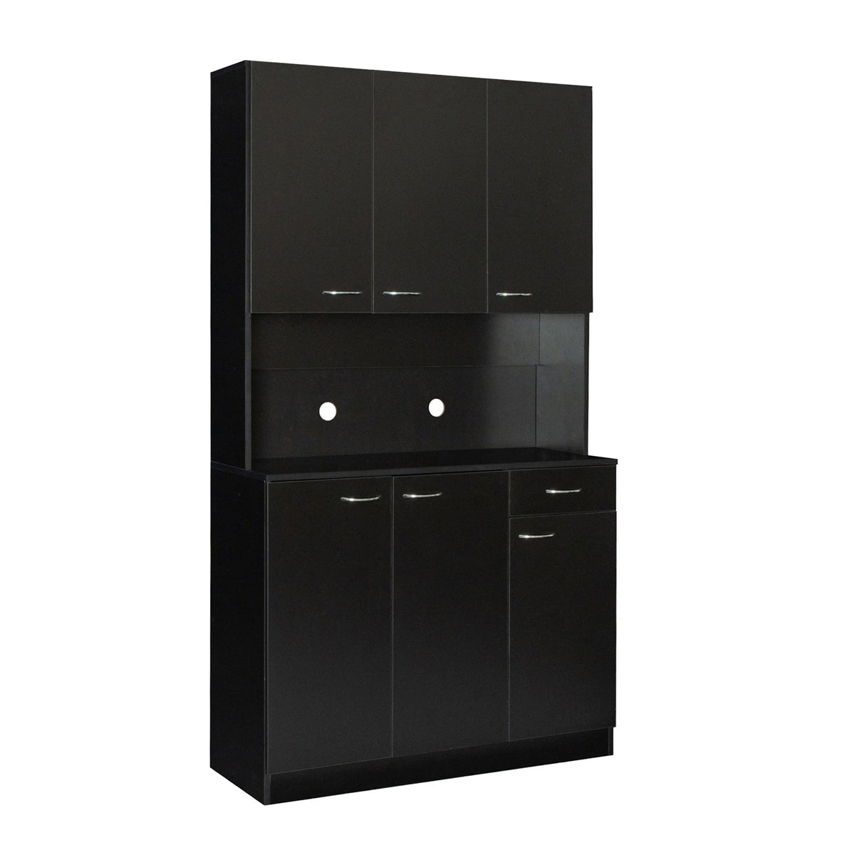 GZMR 70.87" Tall Wardrobe and Kitchen Cabinet Contemporary/Modern Black Kitchen Hutch
