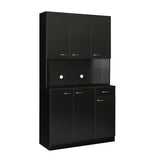 GZMR 70.87" Tall Wardrobe and Kitchen Cabinet Contemporary/Modern Black Kitchen Hutch