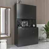 GZMR 70.87" Tall Wardrobe and Kitchen Cabinet Contemporary/Modern Black Kitchen Hutch