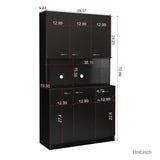 GZMR 70.87" Tall Wardrobe and Kitchen Cabinet Contemporary/Modern Black Kitchen Hutch