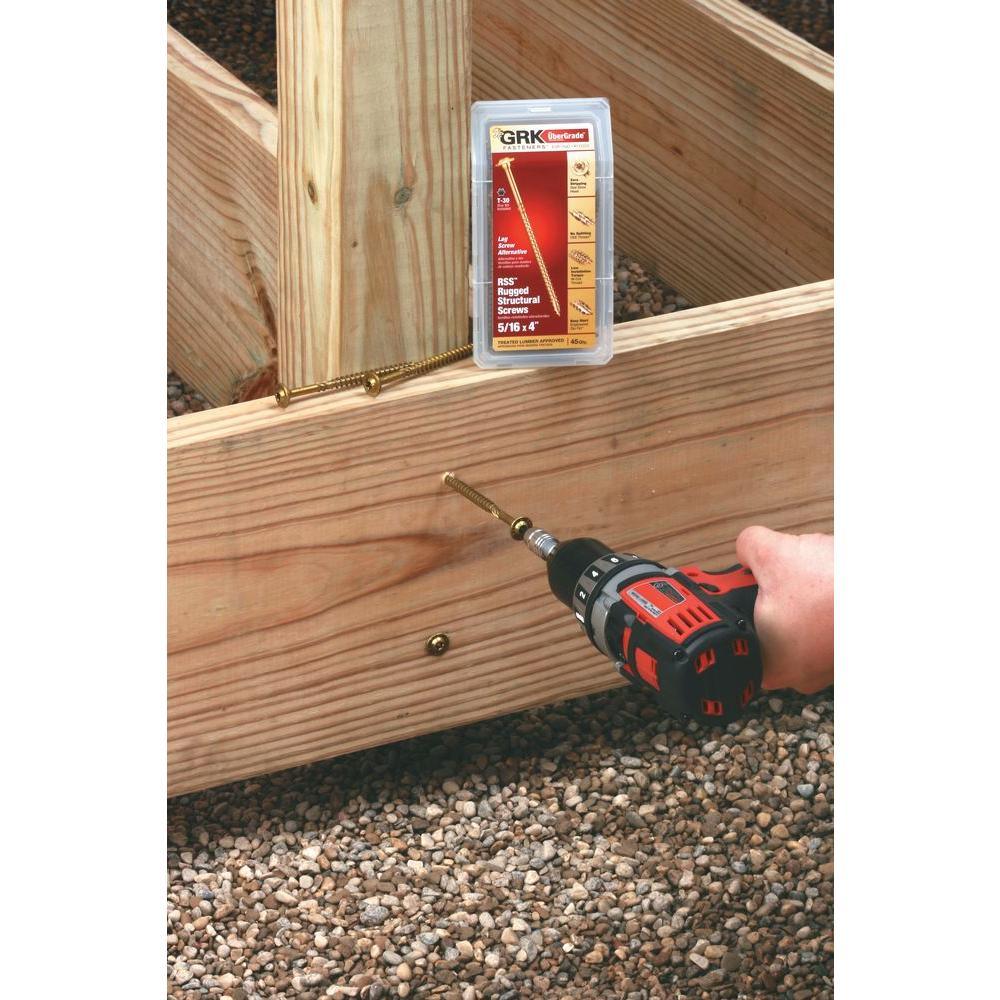 5/16 in. x 3-1/8 in. Star Drive Washer Head Rugged Structural Wood Screw (45-Pack) - Super Arbor