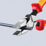 KNIPEX 9.5-in Insulated Linesman Cutting Pliers, High Leverage, Chrome Vanadium Steel