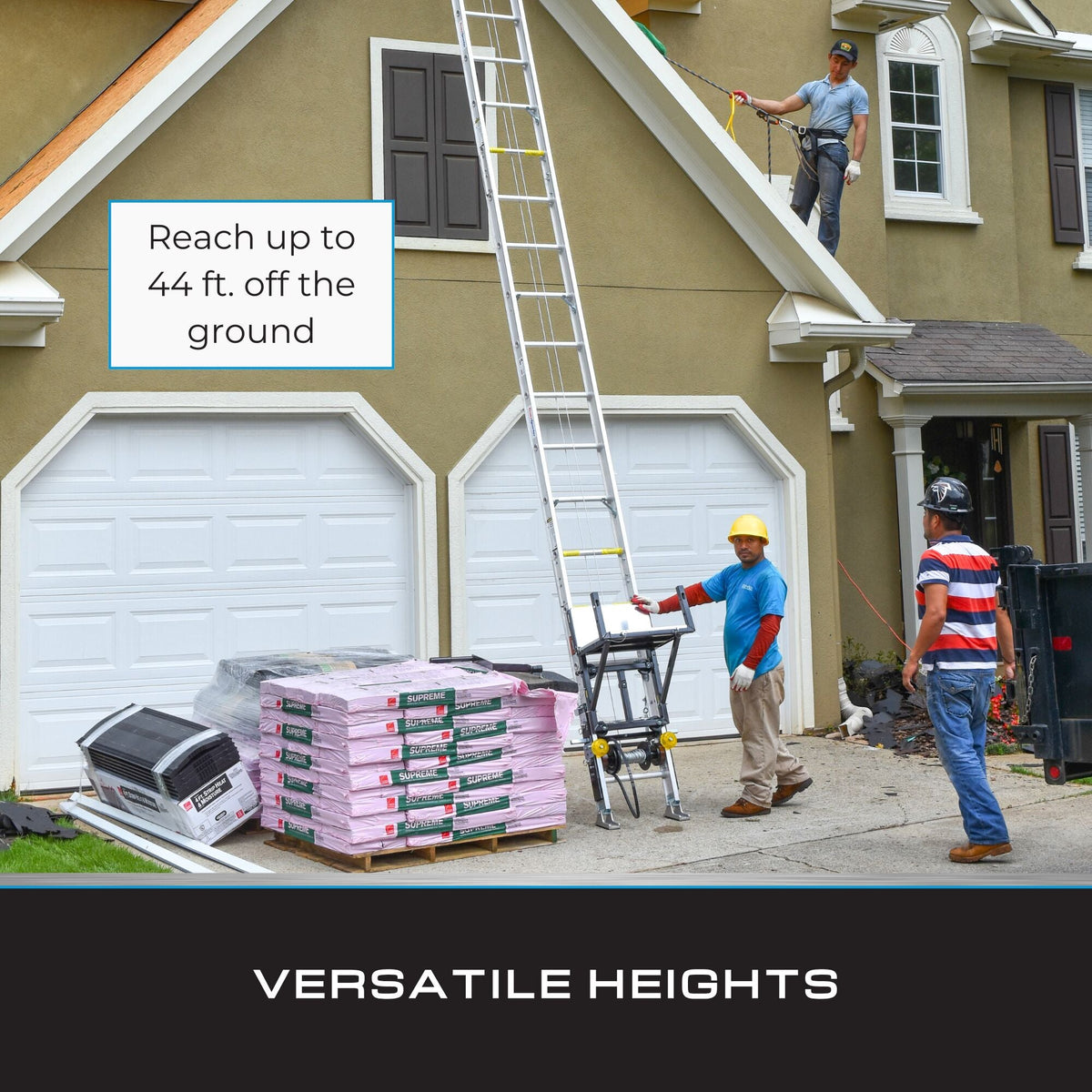 Tie Down TranzPorter TP250 Roofing Platform Ladder Hoist with Honda Engine, 44-ft Reach, 250-lb Capacity