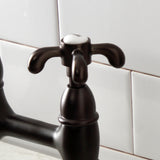 Elements of Design French Country Oil-Rubbed Bronze 2-Handle Deck-Mount Bridge Kitchen Faucet, 1.8 GPM