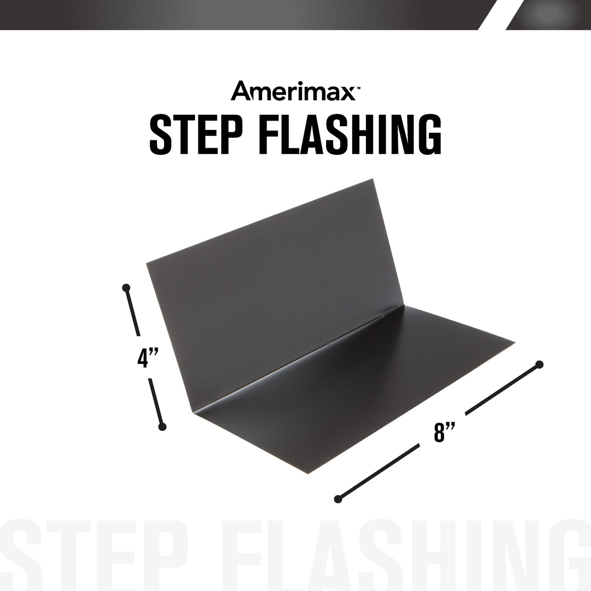 Amerimax 50-Pack 4-in x 8-in Black Galvanized Steel Step Flashing