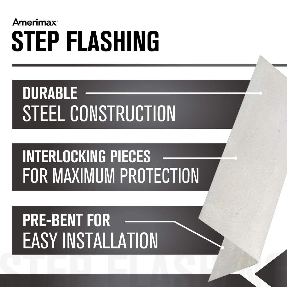 Amerimax 4-in x 8-in Silver Galvanized Steel Step Flashing